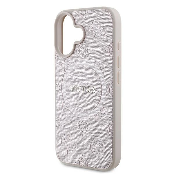Guess Saffiano Peony Classic Logo MagSafe iPhone 16 Plus Case - Pinkeng