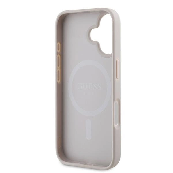 Guess Saffiano Peony Classic Logo MagSafe iPhone 16 Plus Case - Pinkeng