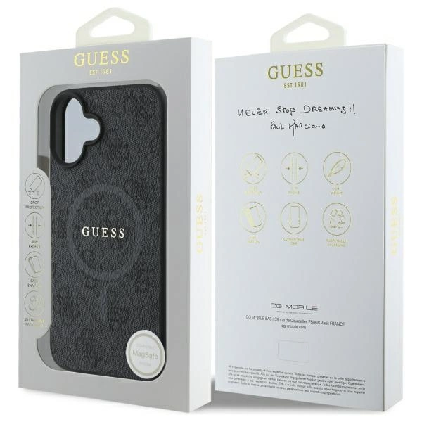 Guess 4G Ring Classic Logo MagSafe case for iPhone 16 - blackeng