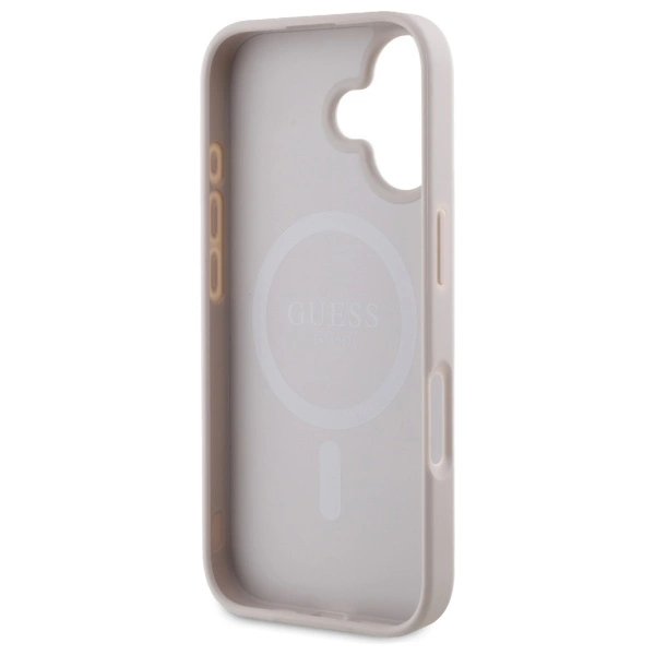 Guess 4G Ring Classic Logo MagSafe iPhone 16 Case - Pinkeng