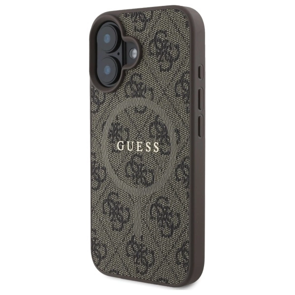 Guess 4G Ring Classic Logo MagSafe iPhone 16 Case - Browneng