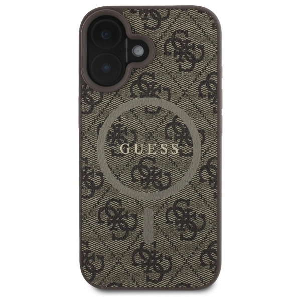Guess 4G Ring Classic Logo MagSafe iPhone 16 Case - Browneng