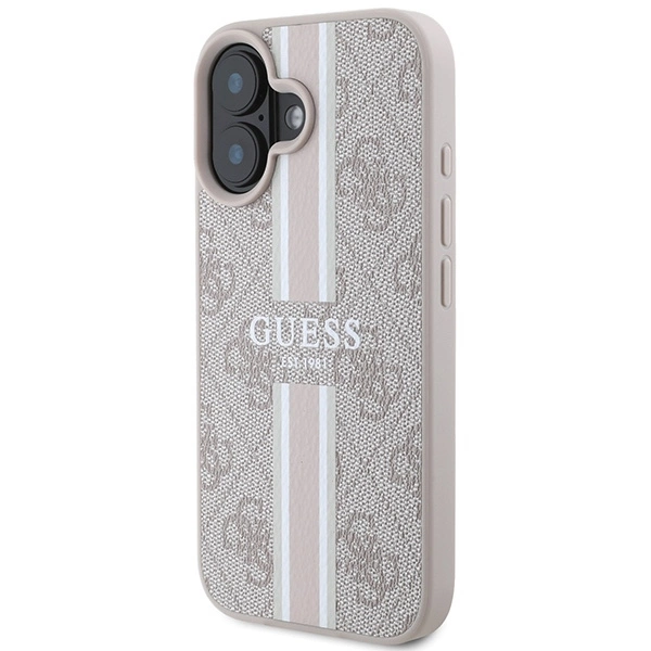 Guess 4G Printed Stripes MagSafe iPhone 16 Case - Pinkeng