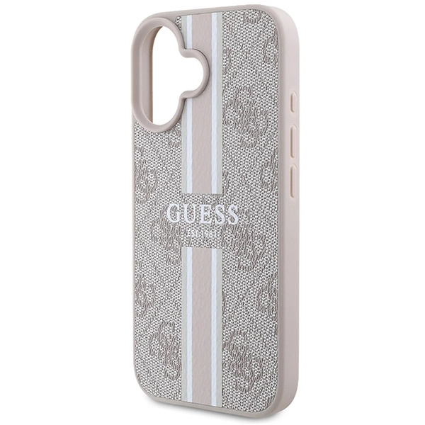 Guess 4G Printed Stripes MagSafe iPhone 16 Case - Pinkeng