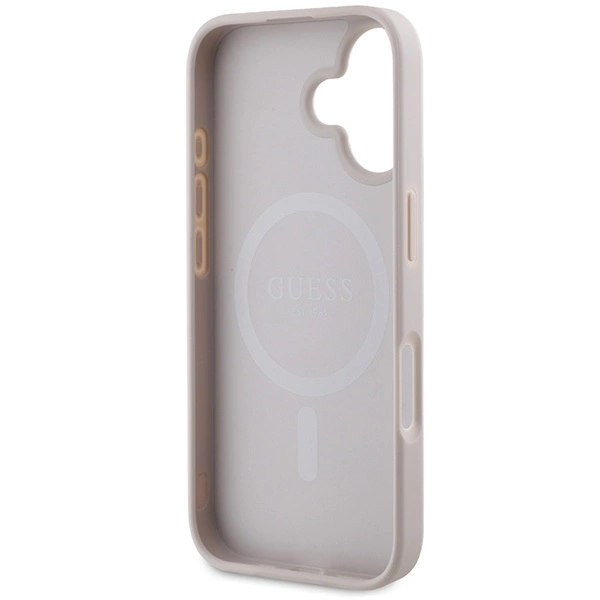 Guess 4G Printed Stripes MagSafe iPhone 16 Case - Pinkeng