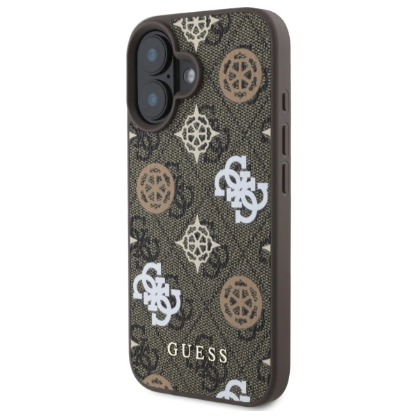 Guess 4G Printed Stripes MagSafe iPhone 16 Case - Browneng