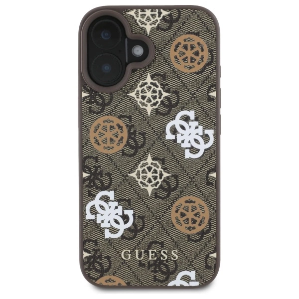 Guess 4G Printed Stripes MagSafe iPhone 16 Case - Browneng