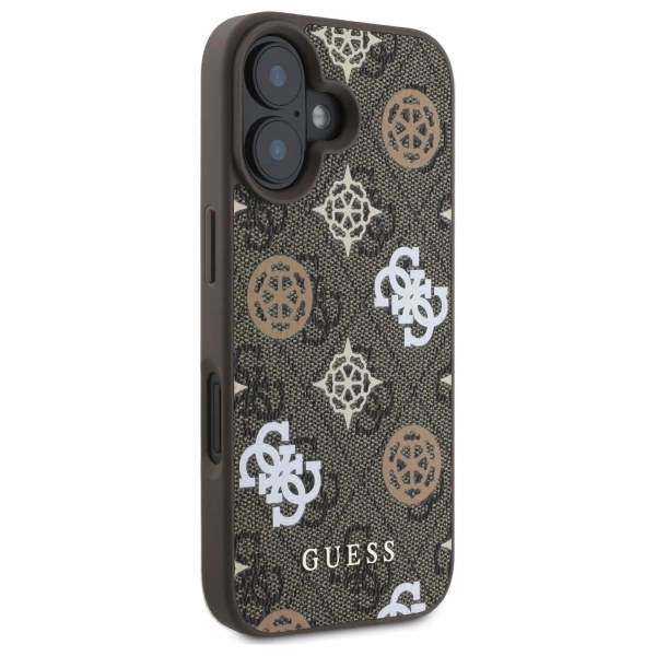 Guess 4G Printed Stripes MagSafe iPhone 16 Case - Browneng