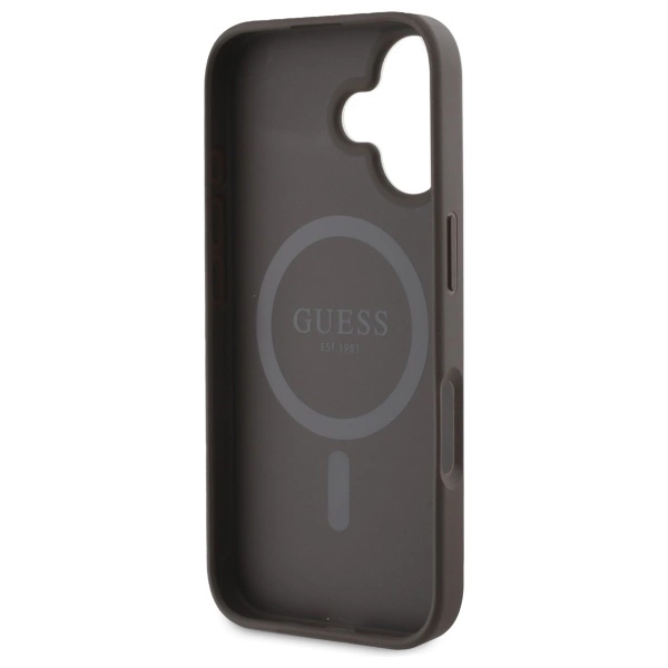 Guess 4G Printed Stripes MagSafe iPhone 16 Case - Browneng