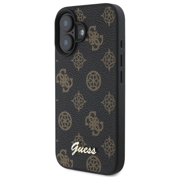 Guess Peony Script MagSafe iPhone 16 Case - Blackeng