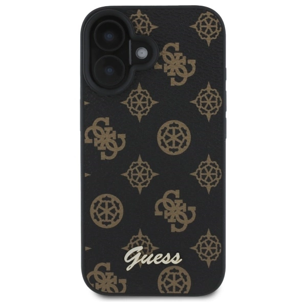 Guess Peony Script MagSafe iPhone 16 Case - Blackeng