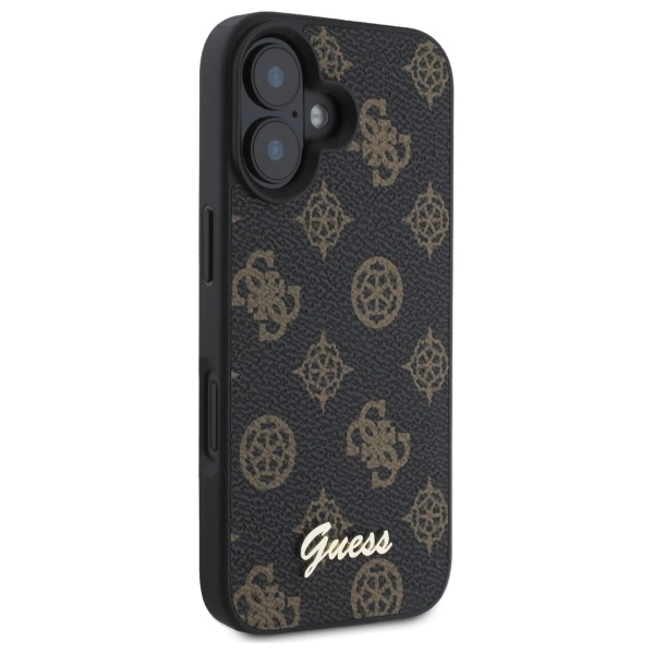 Guess Peony Script MagSafe iPhone 16 Case - Blackeng