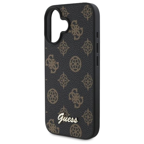 Guess Peony Script MagSafe iPhone 16 Case - Blackeng