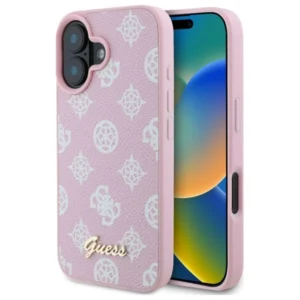 Guess Peony Script MagSafe iPhone 16 Case - Pinkeng