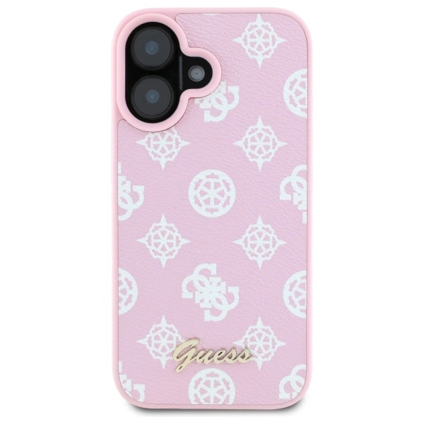 Guess Peony Script MagSafe iPhone 16 Case - Pinkeng