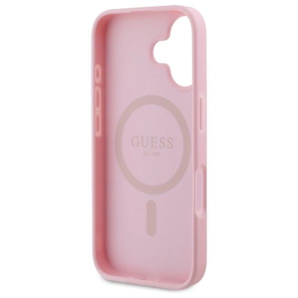 Guess Peony Script MagSafe iPhone 16 Case - Pinkeng