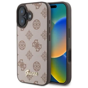 Guess Peony Script MagSafe iPhone 16 Case - Browneng