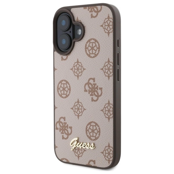 Guess Peony Script MagSafe iPhone 16 Case - Browneng