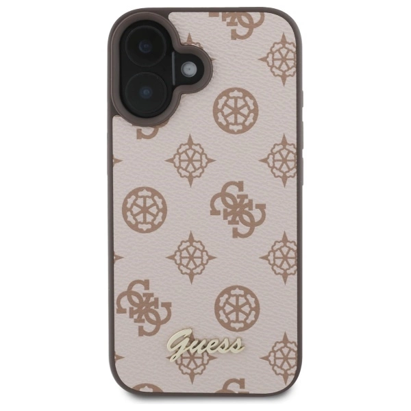 Guess Peony Script MagSafe iPhone 16 Case - Browneng
