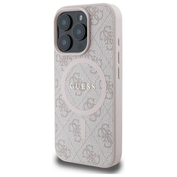 Guess 4G Ring Classic Logo MagSafe Case for iPhone 16 Pro Max - Pinkeng