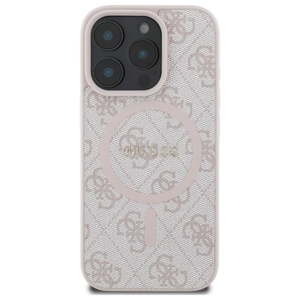 Guess 4G Ring Classic Logo MagSafe Case for iPhone 16 Pro Max - Pinkeng