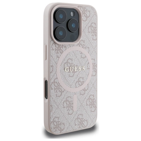 Guess 4G Ring Classic Logo MagSafe Case for iPhone 16 Pro Max - Pinkeng