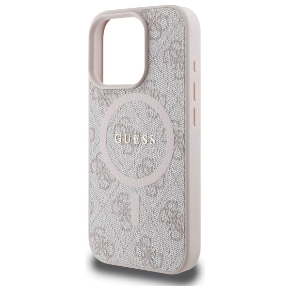 Guess 4G Ring Classic Logo MagSafe Case for iPhone 16 Pro Max - Pinkeng