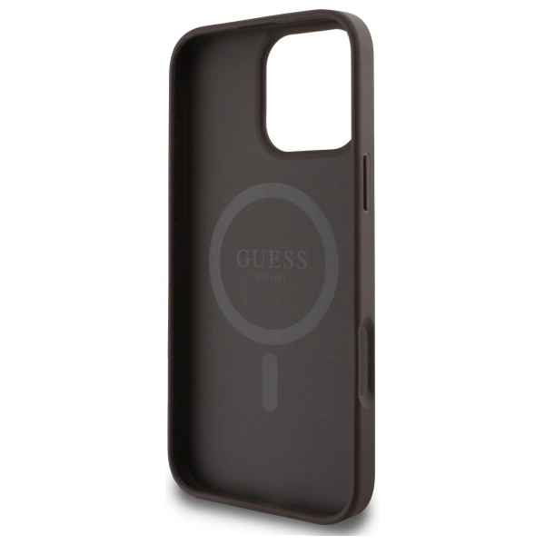 Guess 4G Ring Classic Logo MagSafe Case for iPhone 16 Pro Max - Browneng