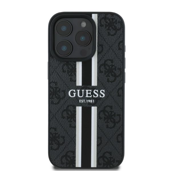Guess 4G Printed Stripes MagSafe case for iPhone 16 Pro Max - blackeng
