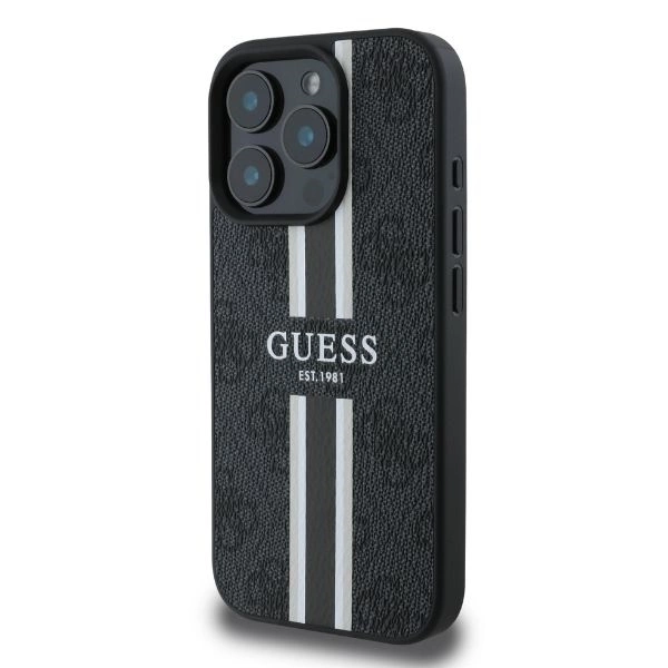 Guess 4G Printed Stripes MagSafe case for iPhone 16 Pro Max - blackeng