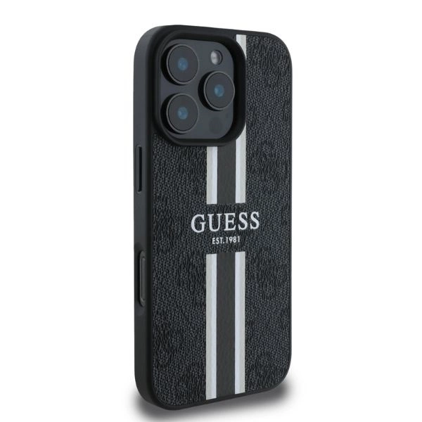 Guess 4G Printed Stripes MagSafe case for iPhone 16 Pro Max - blackeng