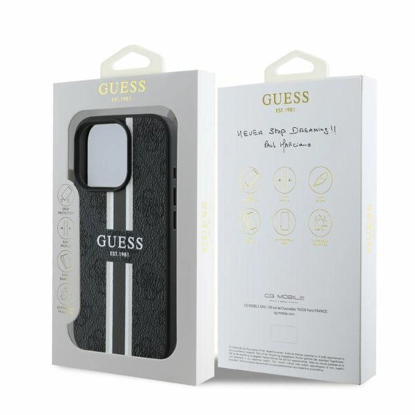 Guess 4G Printed Stripes MagSafe case for iPhone 16 Pro Max - blackeng