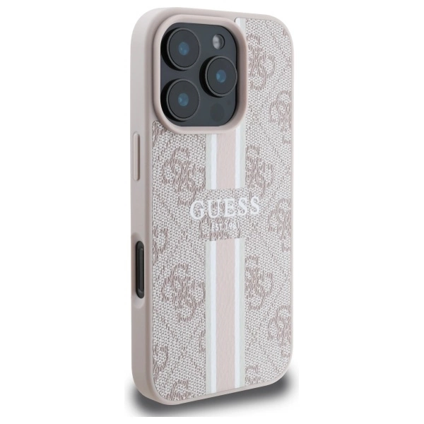 Guess 4G Printed Stripes MagSafe Case for iPhone 16 Pro Max - Pinkeng