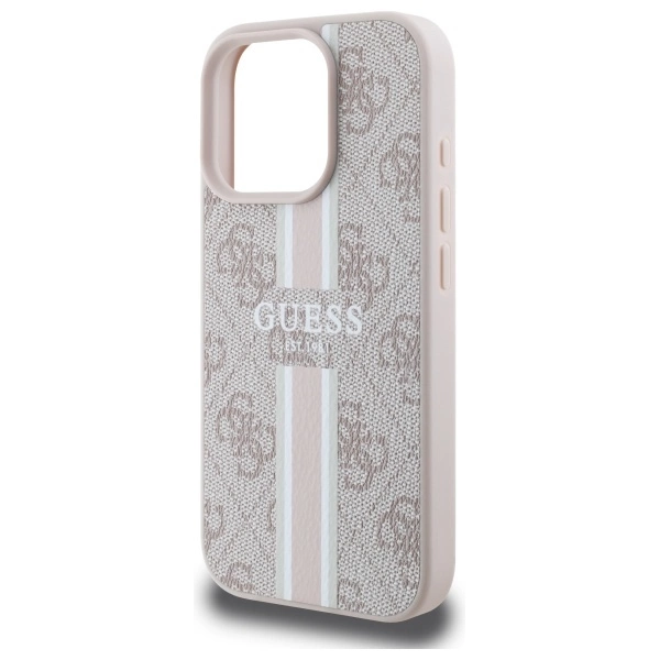 Guess 4G Printed Stripes MagSafe Case for iPhone 16 Pro Max - Pinkeng
