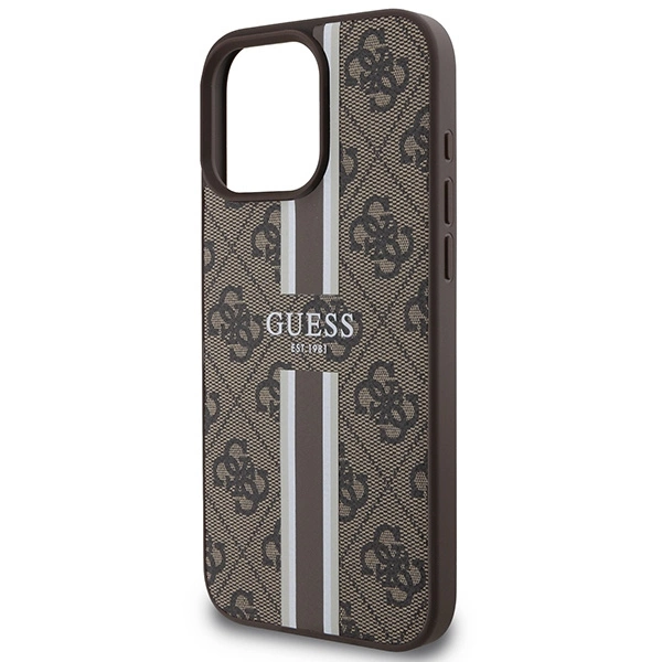 Guess 4G Printed Stripes MagSafe Case for iPhone 16 Pro Max - Browneng