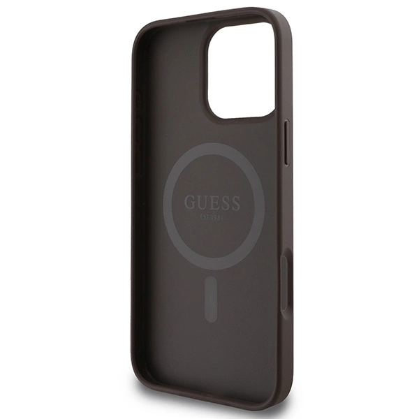 Guess 4G Printed Stripes MagSafe Case for iPhone 16 Pro Max - Browneng