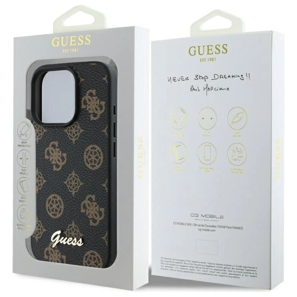 Guess Peony Script MagSafe iPhone 16 Pro Max Case - Blackeng