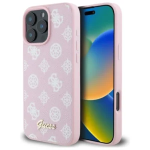 Guess Peony Script MagSafe iPhone 16 Pro Max Case - Pinkeng