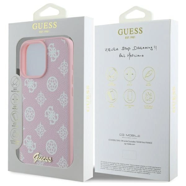 Guess Peony Script MagSafe iPhone 16 Pro Max Case - Pinkeng