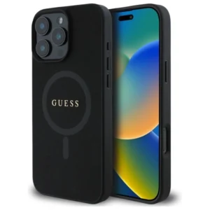 Guess Saffiano Classic Logo MagSafe Case for iPhone 16 Pro Max - Blackeng