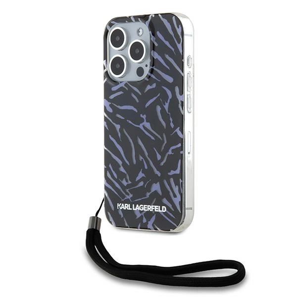 Karl Lagerfeld Zebra With Cord iPhone 15 Pro Max Case - Purpleeng