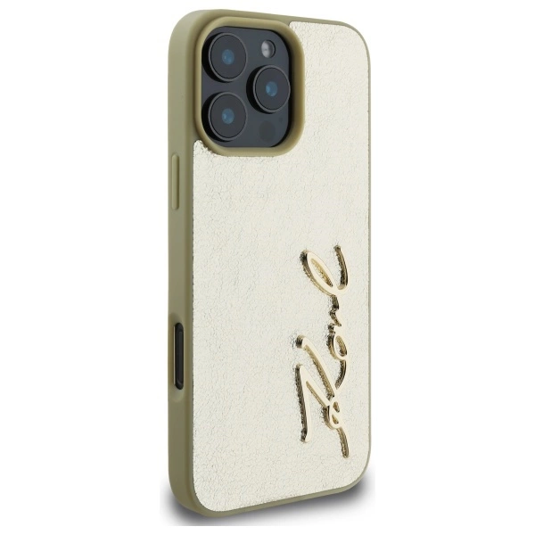 Karl Lagerfeld Metal Signature iPhone 16 Pro Max Case - Goldeng