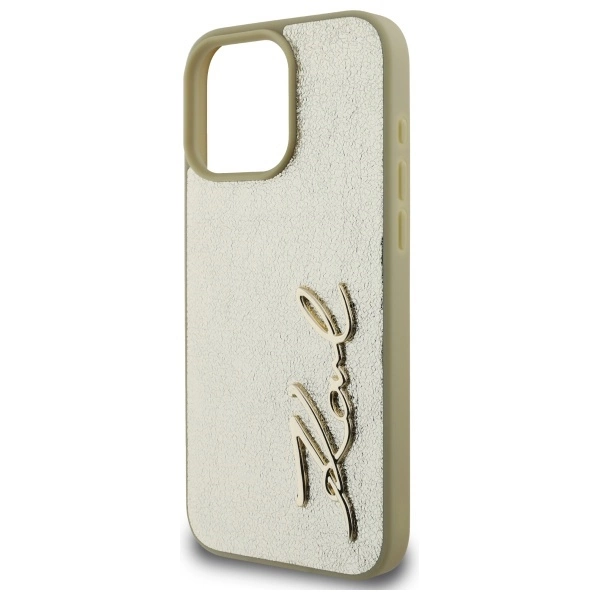 Karl Lagerfeld Metal Signature iPhone 16 Pro Max Case - Goldeng