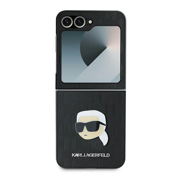 Karl Lagerfeld Saffiano Monogram Case for Samsung Galaxy Z Flip 6 - Blackeng