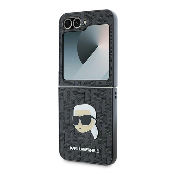 Karl Lagerfeld Saffiano Monogram Case for Samsung Galaxy Z Flip 6 - Blackeng