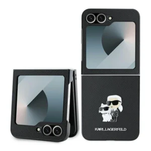 Karl Lagerfeld Saffiano Metal Pin Case for Samsung Galaxy Z Flip 6 - Blackeng