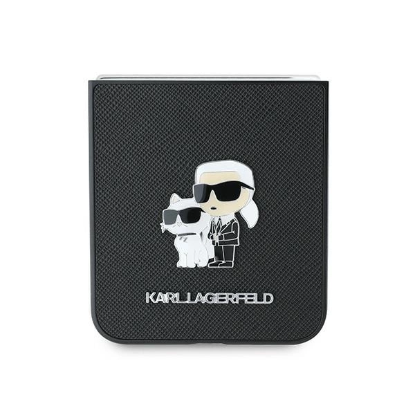 Karl Lagerfeld Saffiano Metal Pin Case for Samsung Galaxy Z Flip 6 - Blackeng