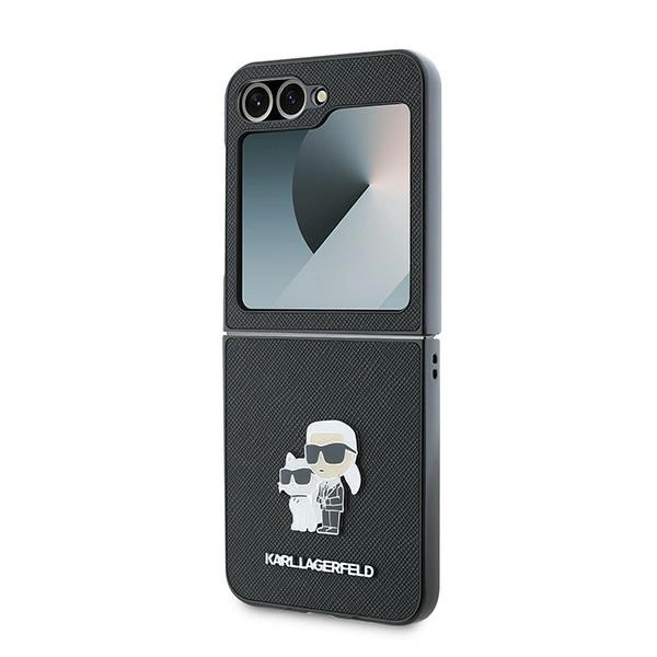 Karl Lagerfeld Saffiano Metal Pin Case for Samsung Galaxy Z Flip 6 - Blackeng