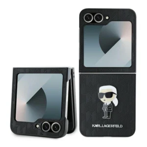 Karl Lagerfeld Saffiano Monogram Ikonik Pin Case for Samsung Galaxy Z Flip 6 - Blackeng