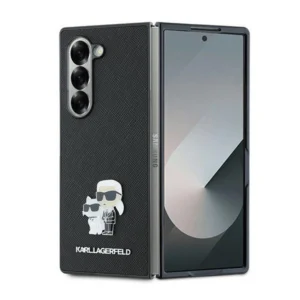 Karl Lagerfeld Saffiano Metal Pin Case for Samsung Galaxy Z Fold 6 - Blackeng